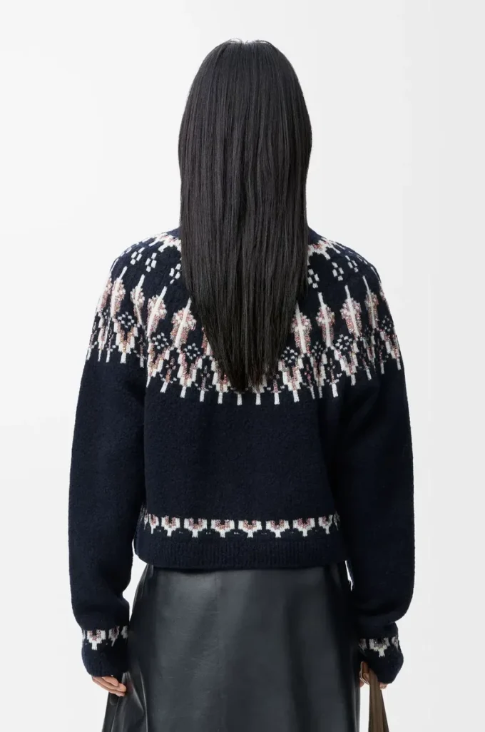 Maglione in misto lana Blu navy/Multicolore Maglione in misto lana Blu navy/Multicolore