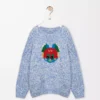 Maglione in misto lana e mohair Blu/Bianco Maglione in misto lana e mohair Blu/Bianco