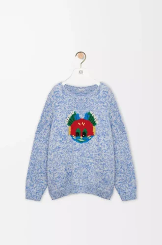 Maglione in misto lana e mohair Blu/Bianco Maglione in misto lana e mohair Blu/Bianco