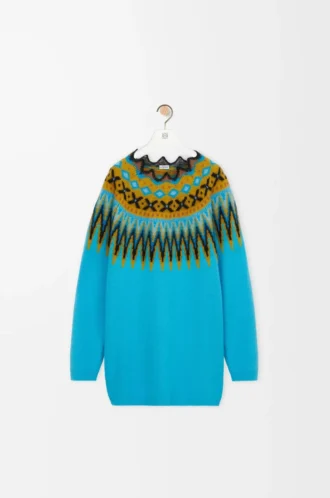 Maglione in misto lana e mohair Blu/Multicolore Maglione in misto lana e mohair Blu/Multicolore