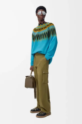 Maglione in misto lana e mohair Blu/Multicolore Maglione in misto lana e mohair Blu/Multicolore