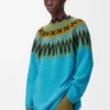 Maglione in misto lana e mohair Blu/Multicolore