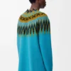 Maglione in misto lana e mohair Blu/Multicolore