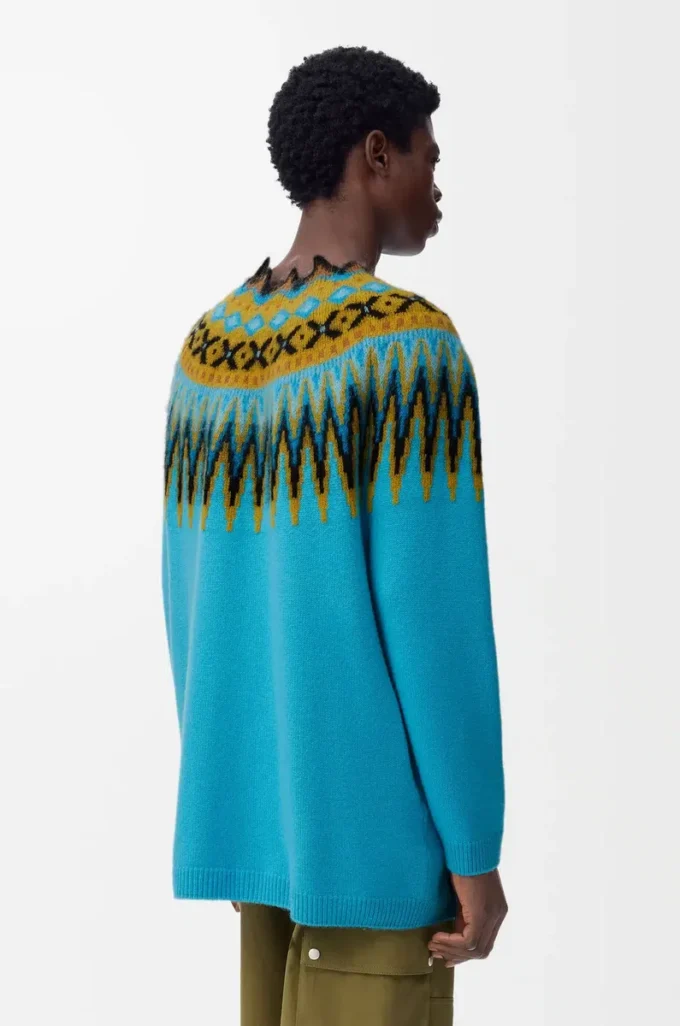 Maglione in misto lana e mohair Blu/Multicolore