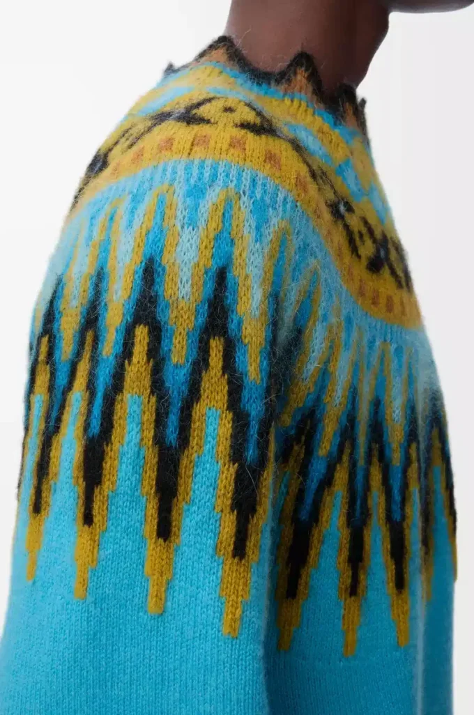 Maglione in misto lana e mohair Blu/Multicolore