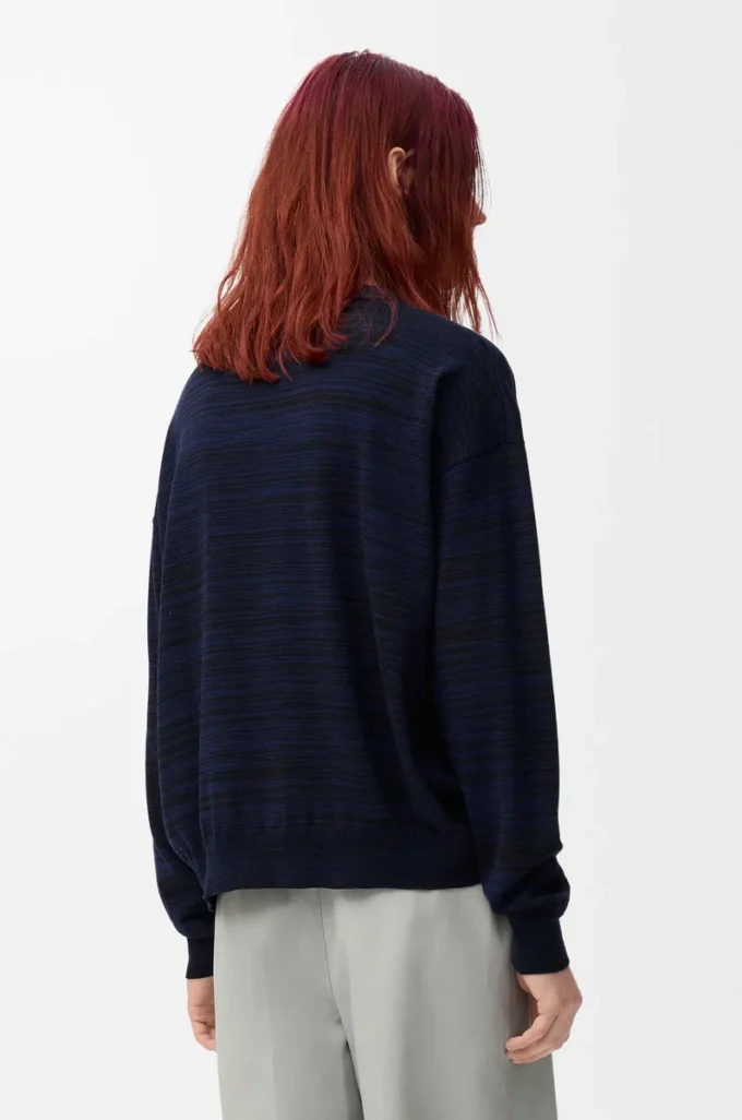 Maglione polo in lana blu navy/nero Maglione polo in lana blu navy/nero