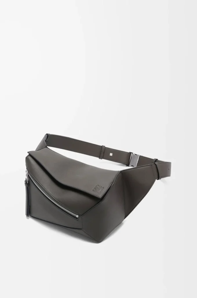 Marsupio Small Puzzle Edge in pelle di vitello classica grigio scuro Marsupio Small Puzzle Edge in pelle di vitello classica grigio scuro