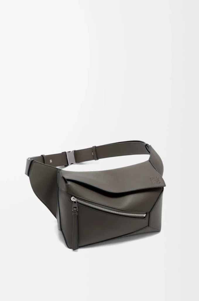 Marsupio Small Puzzle Edge in pelle di vitello classica grigio scuro Marsupio Small Puzzle Edge in pelle di vitello classica grigio scuro