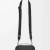 Mini borsa a tracolla per fotocamera in morbida pelle di vitello martellata Nero