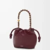 Mini borsa Flamenco in morbida pelle di agnello nappa Dark Burgundy Mini borsa Flamenco in morbida pelle di agnello nappa Dark Burgundy