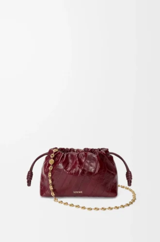 Mini borsa Flamenco in pelle di anguilla bordeaux