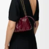Mini borsa Flamenco in pelle di anguilla bordeaux