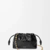 Mini borsa Flamenco in pelle di anguilla Nero