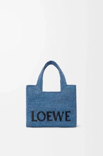 Mini borsa LOEWE Font in rafia Azzurro Mini borsa LOEWE Font in rafia Azzurro