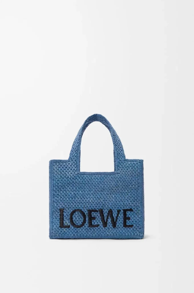 Mini borsa LOEWE Font in rafia Azzurro Mini borsa LOEWE Font in rafia Azzurro