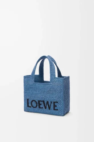 Mini borsa LOEWE Font in rafia Azzurro Mini borsa LOEWE Font in rafia Azzurro