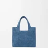 Mini borsa LOEWE Font in rafia Azzurro Mini borsa LOEWE Font in rafia Azzurro