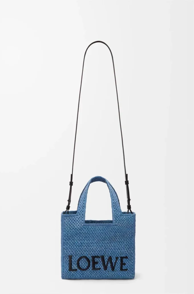 Mini borsa LOEWE Font in rafia Azzurro Mini borsa LOEWE Font in rafia Azzurro