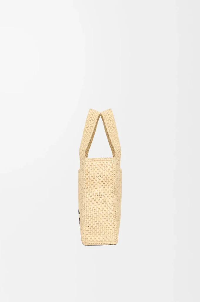 Mini borsa LOEWE Font in rafia naturale