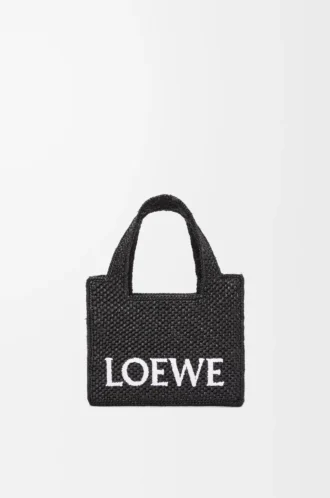 Mini borsa LOEWE Font in rafia Nero Mini borsa LOEWE Font in rafia Nero