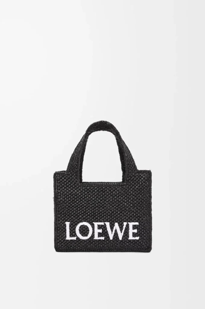 Mini borsa LOEWE Font in rafia Nero Mini borsa LOEWE Font in rafia Nero