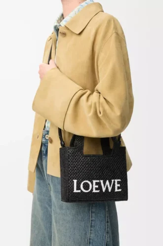 Mini borsa LOEWE Font in rafia Nero Mini borsa LOEWE Font in rafia Nero