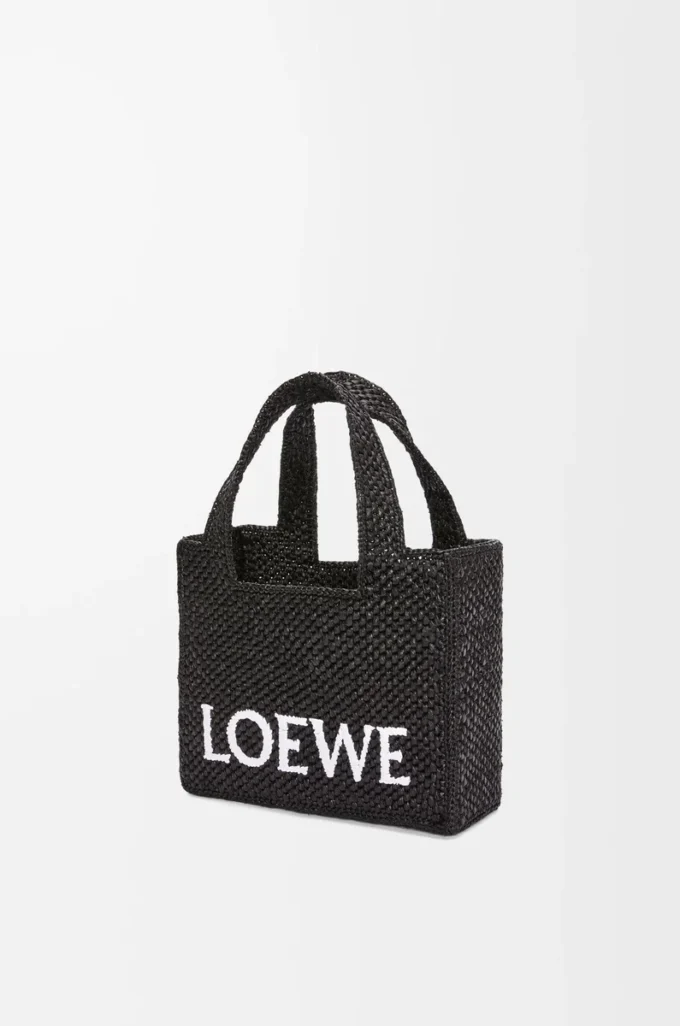 Mini borsa LOEWE Font in rafia Nero Mini borsa LOEWE Font in rafia Nero