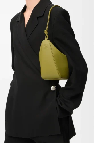 Mini Hammock hobo in classica pelle di vitello Light Moss