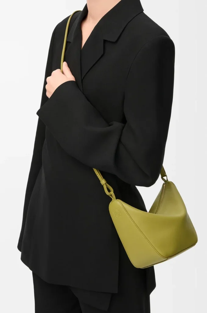 Mini Hammock hobo in classica pelle di vitello Light Moss