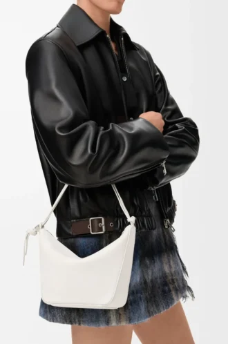 Mini Hammock hobo in classica pelle di vitello Soft White