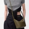 Mini Hammock hobo in pelle di vitello classica Dark Khaki