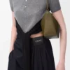 Mini Hammock hobo in pelle di vitello classica Dark Khaki
