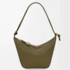 Mini Hammock hobo in pelle di vitello classica Dark Khaki
