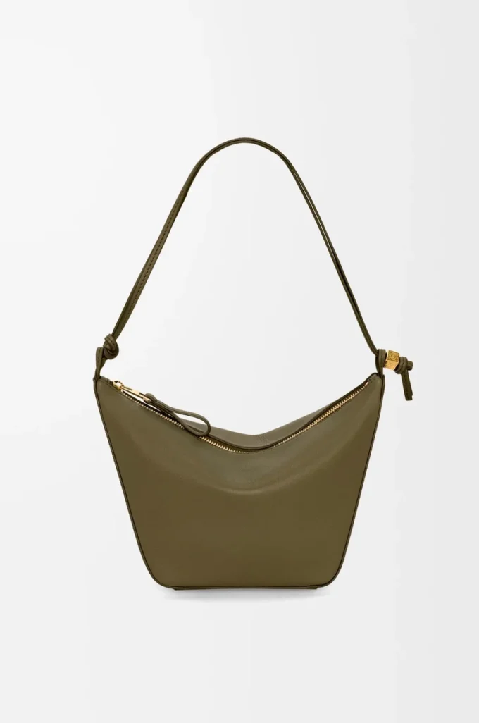Mini Hammock hobo in pelle di vitello classica Dark Khaki