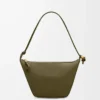 Mini Hammock hobo in pelle di vitello classica Dark Khaki