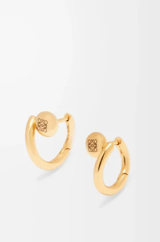Mini orecchini a cerchio Anagram Pebble in argento sterling Oro