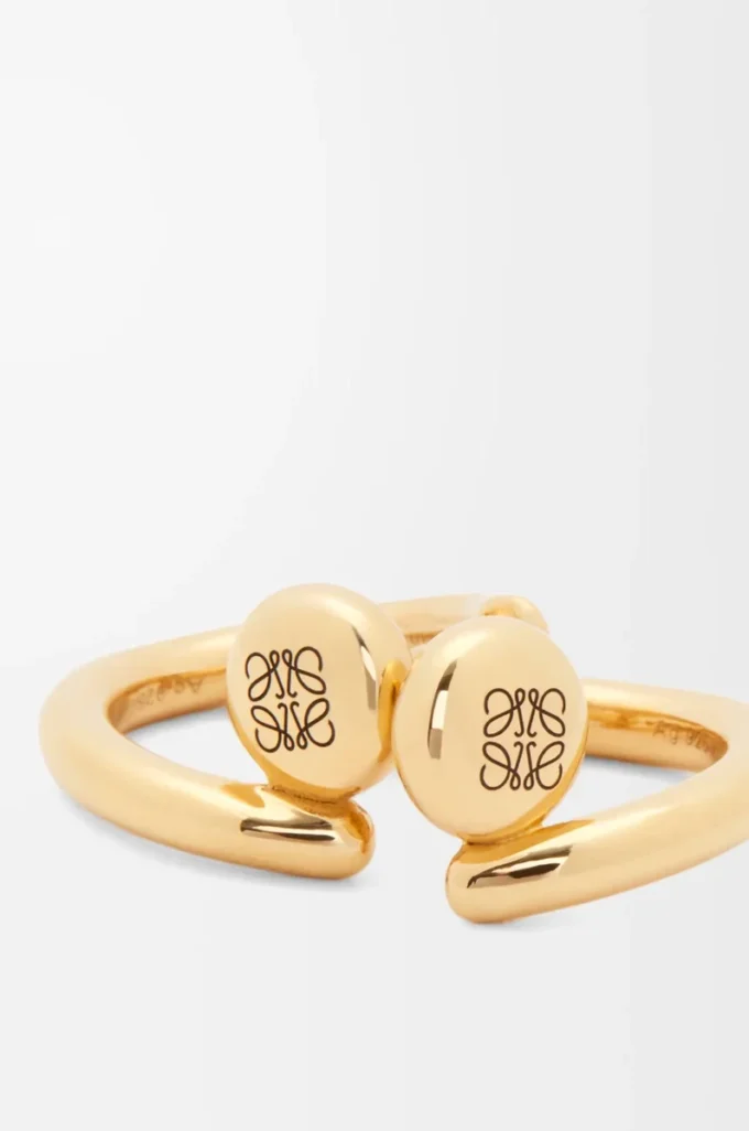 Mini orecchini a cerchio Anagram Pebble in argento sterling Oro