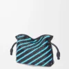 Mini pochette Flamenco in pelle di agnello nappa Dark Ink/Sky Blue Mini pochette Flamenco in pelle di agnello nappa Dark Ink/Sky Blue