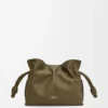 Mini pochette Flamenco in pelle di vitello nappa Dark Khaki Mini pochette Flamenco in pelle di vitello nappa Dark Khaki