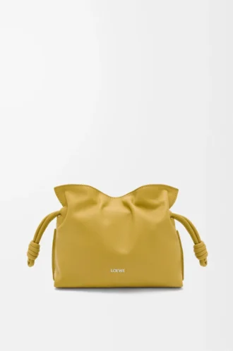Mini pochette Flamenco in pelle di vitello nappa Ginger