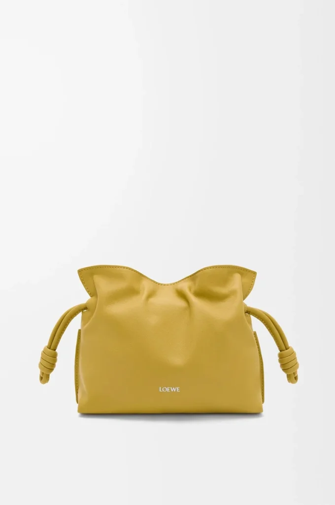 Mini pochette Flamenco in pelle di vitello nappa Ginger