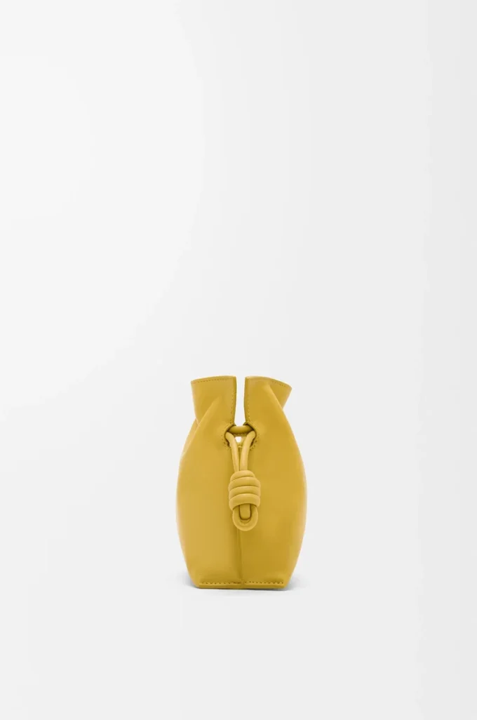 Mini pochette Flamenco in pelle di vitello nappa Ginger