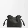 Mini pochette Flamenco in pelle di vitello nappa nera