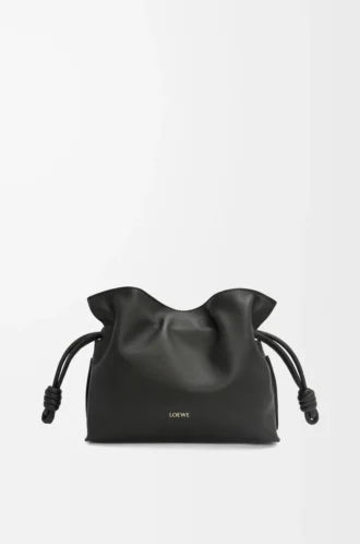 Mini pochette Flamenco in pelle di vitello nappa nera