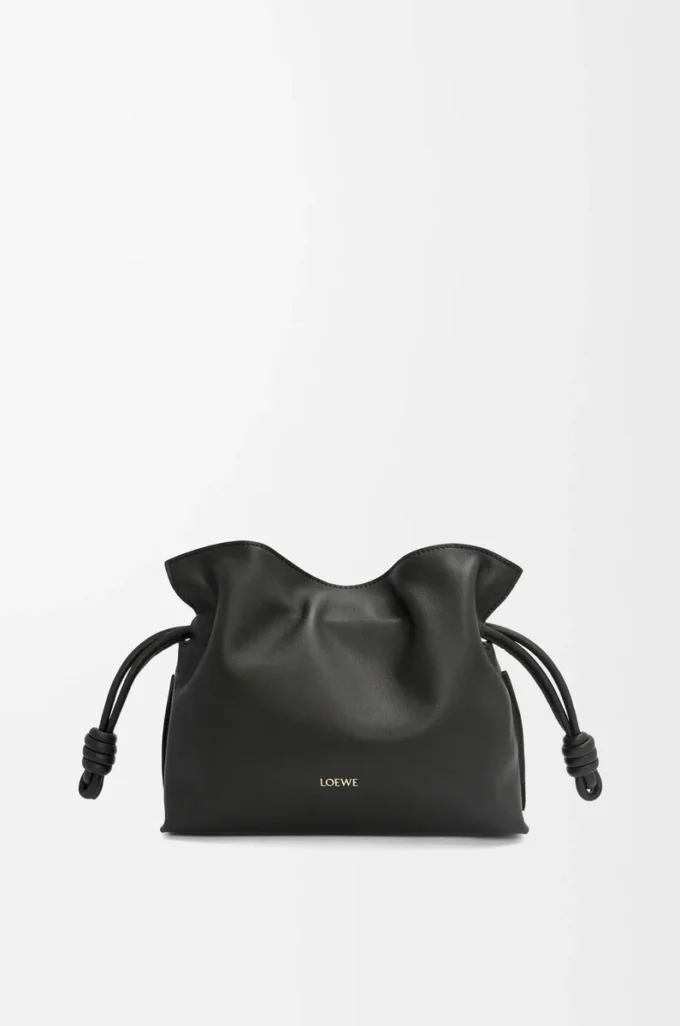 Mini pochette Flamenco in pelle di vitello nappa nera