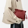 Mini pochette Flamenco in pelle di vitello nappa rosso bruciato Mini pochette Flamenco in pelle di vitello nappa rosso bruciato