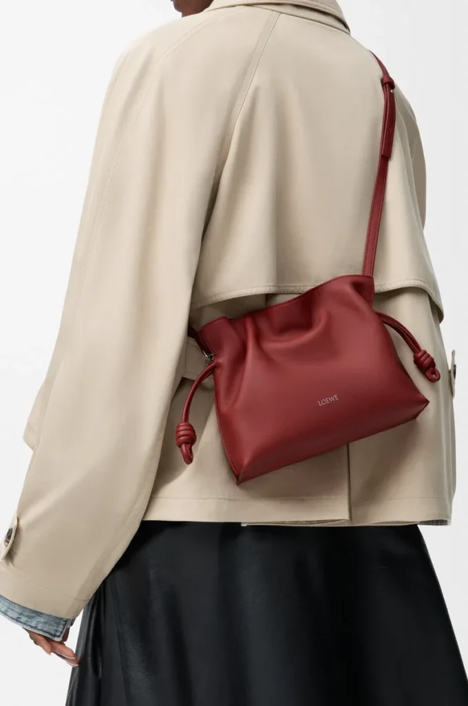Mini pochette Flamenco in pelle di vitello nappa rosso bruciato Mini pochette Flamenco in pelle di vitello nappa rosso bruciato
