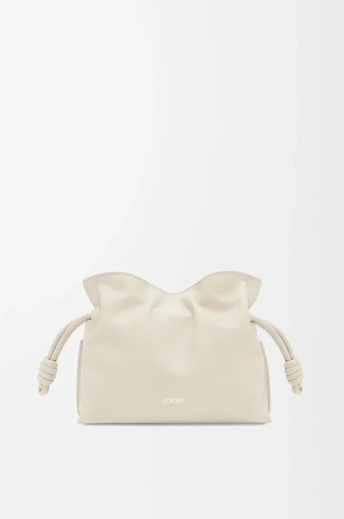 Mini pochette Flamenco in pelle di vitello nappa Sea Salt Mini pochette Flamenco in pelle di vitello nappa Sea Salt