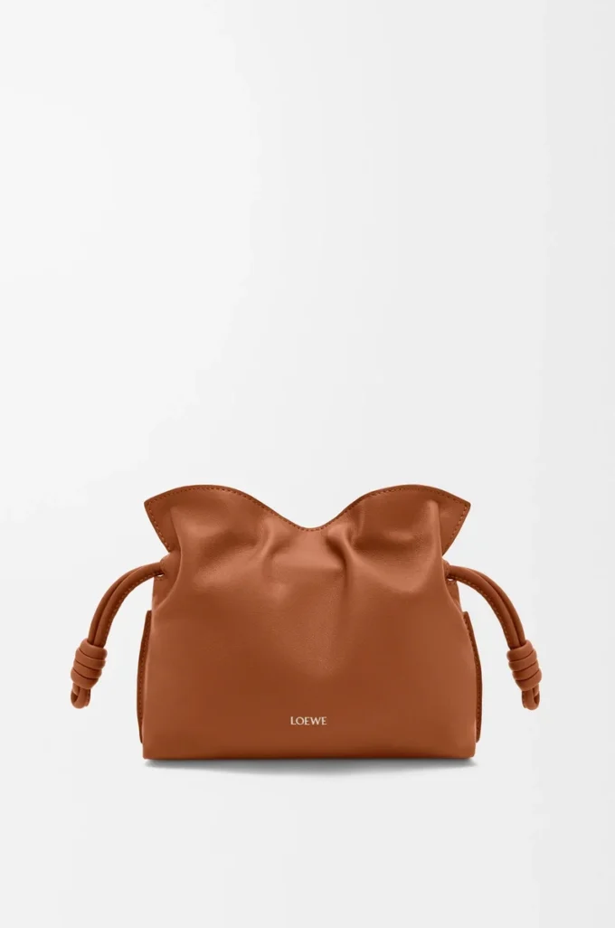 Mini pochette Flamenco in pelle di vitello nappa Squirrel