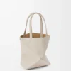Mini Puzzle Fold tote in morbida pelle di vitello martellata Light Ghost